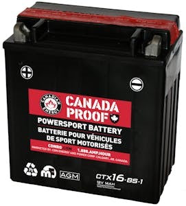 Canada Proof CTX16-BS-1-AGM AGM powersports battery