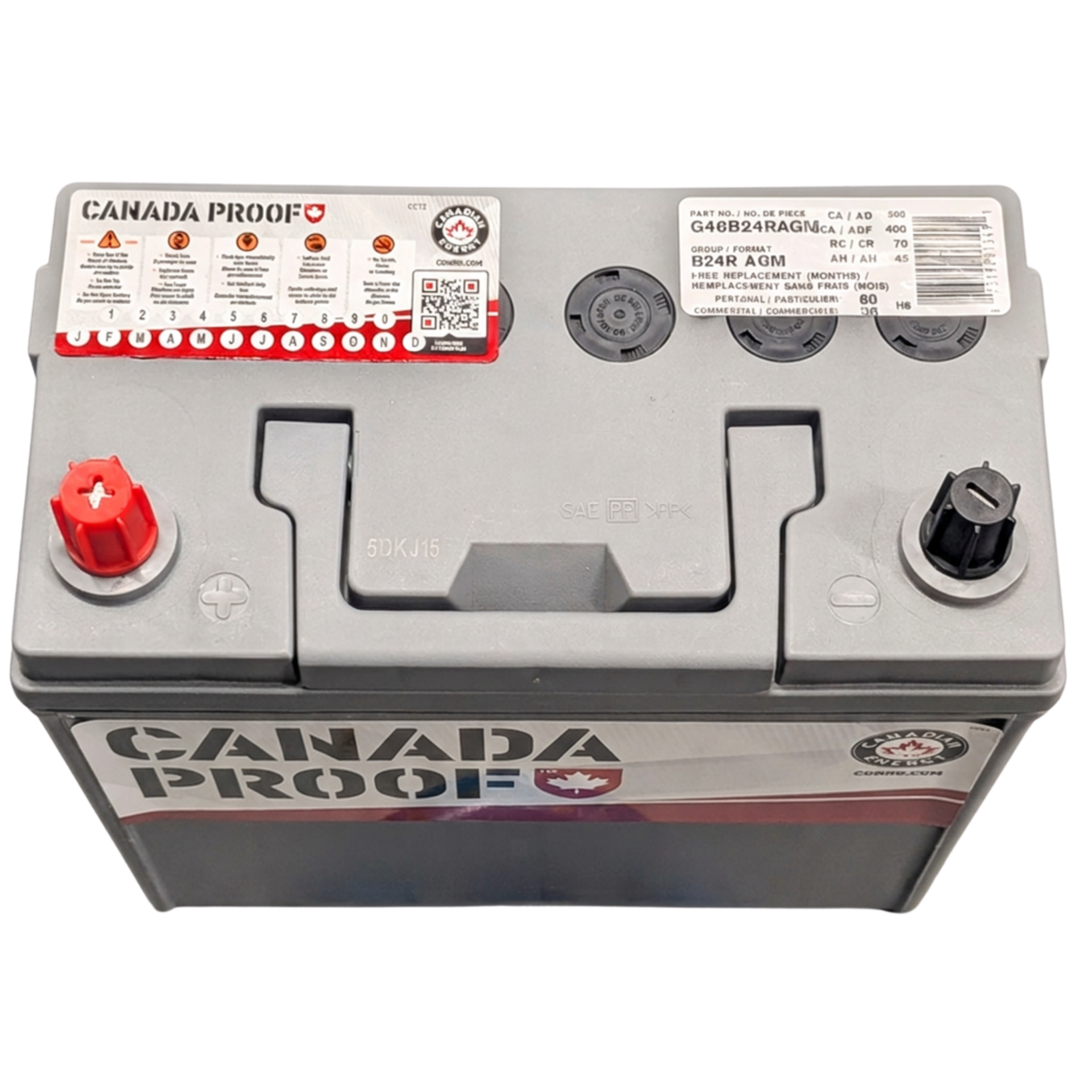 Group B24R AGM Car Battery - 400 CCA | DIYBattery G46B24RAGM